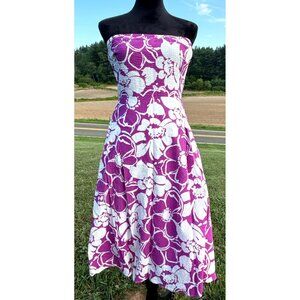 J.Crew Strapless Floral Cotton Midi Dress Sz 4 Feminine Fairy Romantic Glam